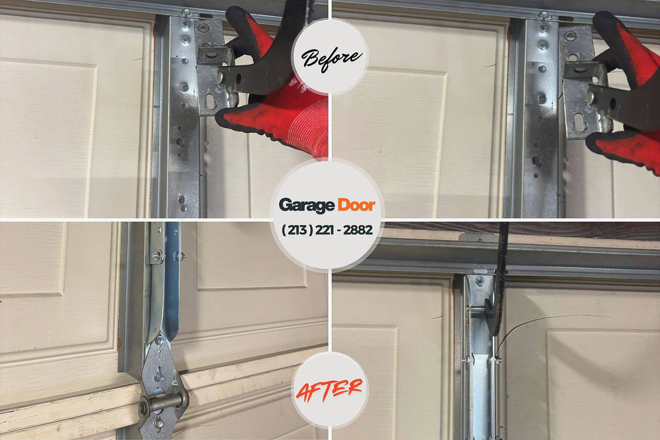 Before and after: garage door repair Woodlyn, PA